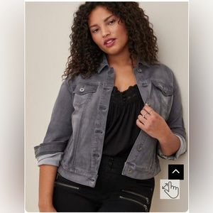 NWT Torrid Gray Trucker Jacket - Super Soft Denim Grey - Size 1X